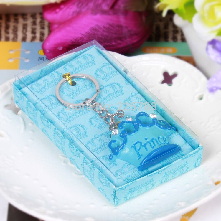 10pcs Pink crown princess key chains wedding baby shower favor keychains