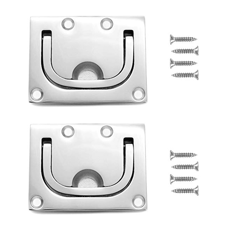 2 pièces/lot acier inoxydable 316 trappe affleurante anneau de levage trappe tirer poignée casier armoire bateau matériel marin