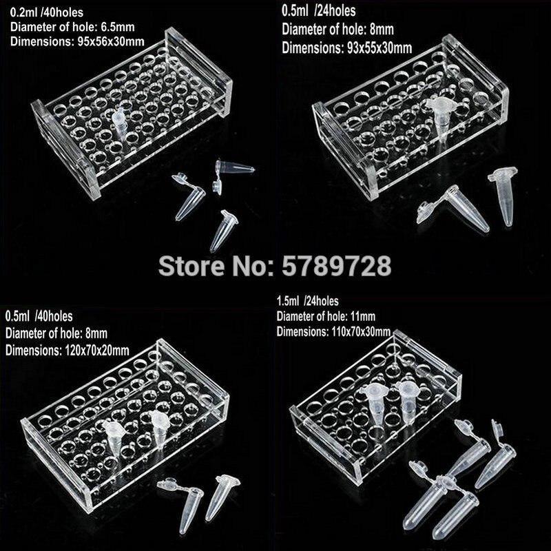 1pcs Transparent plexiglass centrifugal tube holder suit for 0.2ml 0.5ml 1.5/2ml 5ml 7/10ml 10/15ml Centrifuge tube