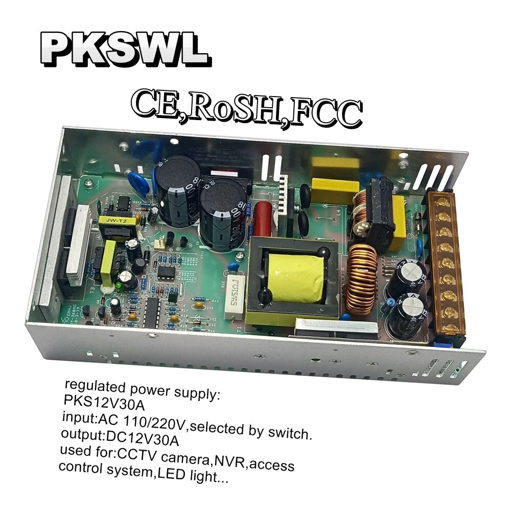 DC12V 30A Regulated Power Supply AC100-240V to DC 12 V Switching Power Supply for CCTV and LED