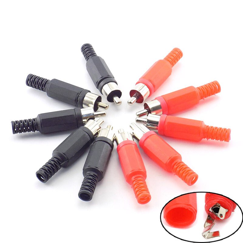 RCA Male AC Plug Jack Connector Solder Audio Video Plug Adapter for CCTV Security Camera System DVR NVR Industrial Tools W17