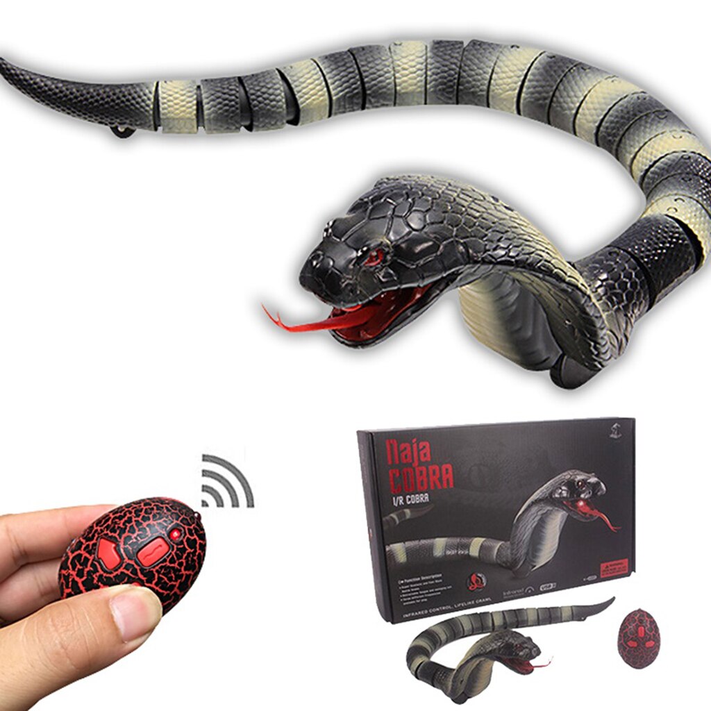 17'' Realistic Infrared Remote Control Snake Toys For Kid-White Black