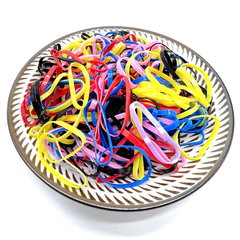 200Pcs/Pack Colourful Rubber Ring Disposable Elastic Hair Bands Ponytail Holder Rubber Band Scrunchies Kids Hair Accessories: 10