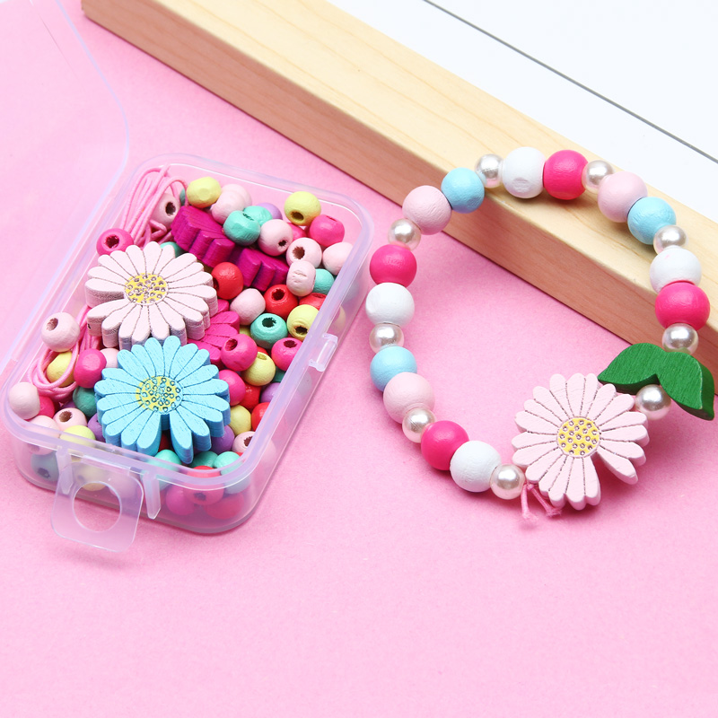 Kinder Kreative Holz Perlen Zubehör Sets Für Diy Schmuck Machen Armband Halskette Erkenntnisse Liefert Kits Kinder