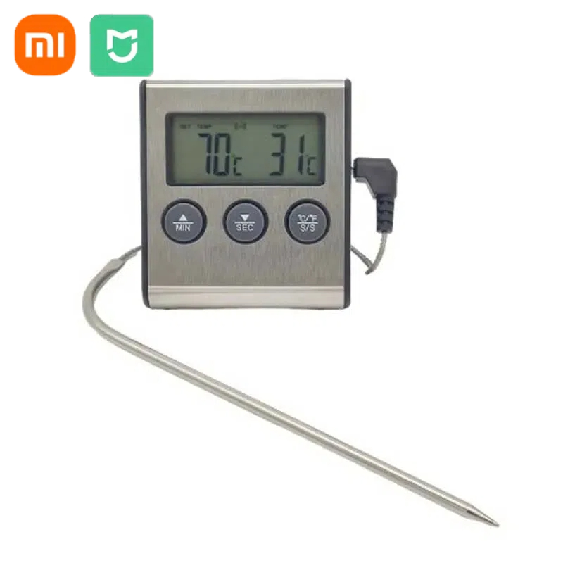 Xiaomi digitalt termometer kjøkken matlaging kjøtt mat for stekeovn bbq grill timerfunksjon med sonde varmemåler fjernkontroll trådløs