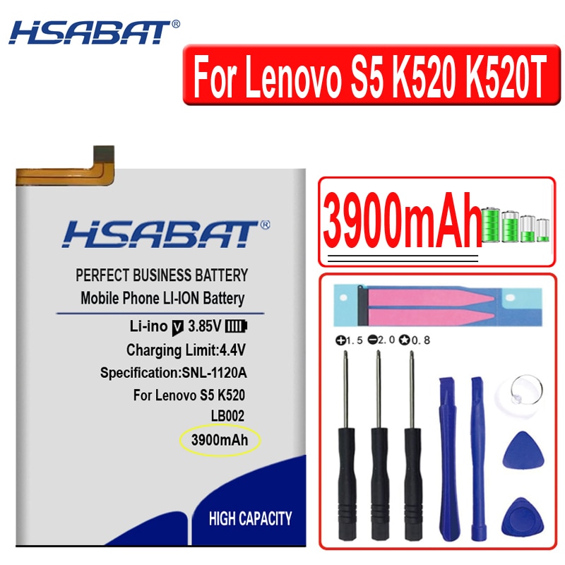 Hsabat 3900 Mah LB002 Batterij Voor Lenovo S5 K520 K520T Smartphone