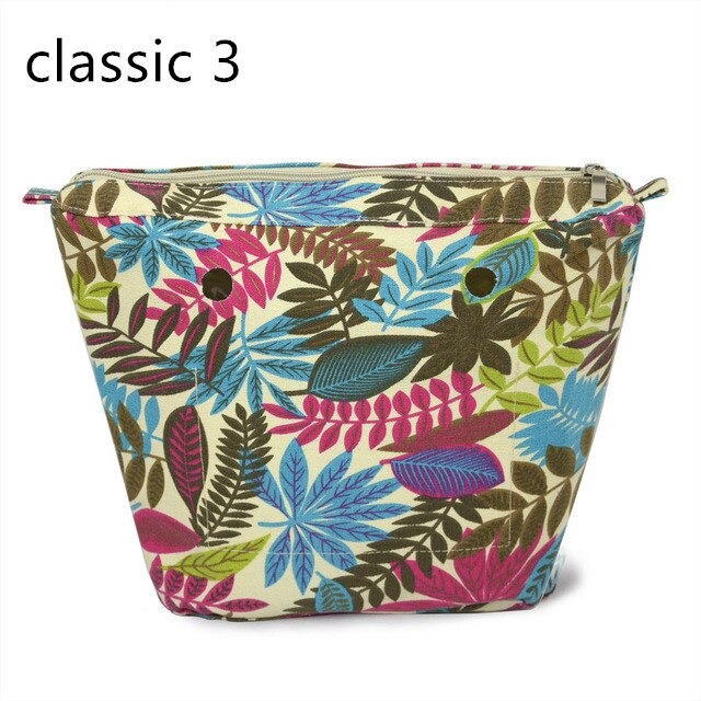 Classic Mini Zipper Pocket for Big Mini Obag Waterproof Floral Canvas Inner Pocket Inner Lining Insert for O bag: classic 3