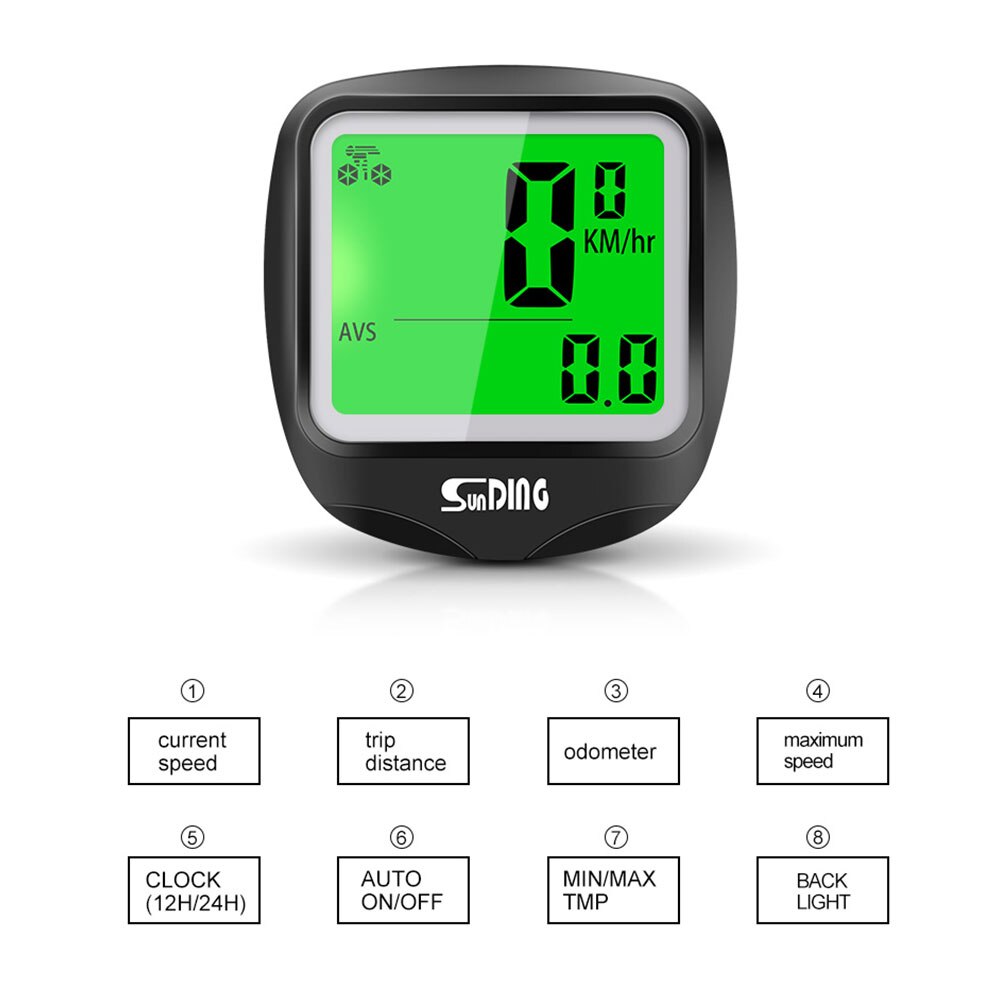 LISM 23 Function Bike Computer Cycling Computers Wired Bicycle Speedometer Waterproof Stopwatch Odometer LCD Backlight