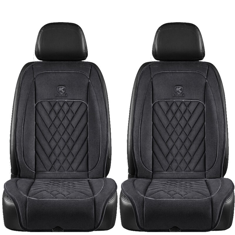 12V/24V Car Seat Heater Lengthen Heated Car Seat Cover Warm Car Heating Mat Universal Winter Electric Heated Seat Cushion: Black 2Pcs