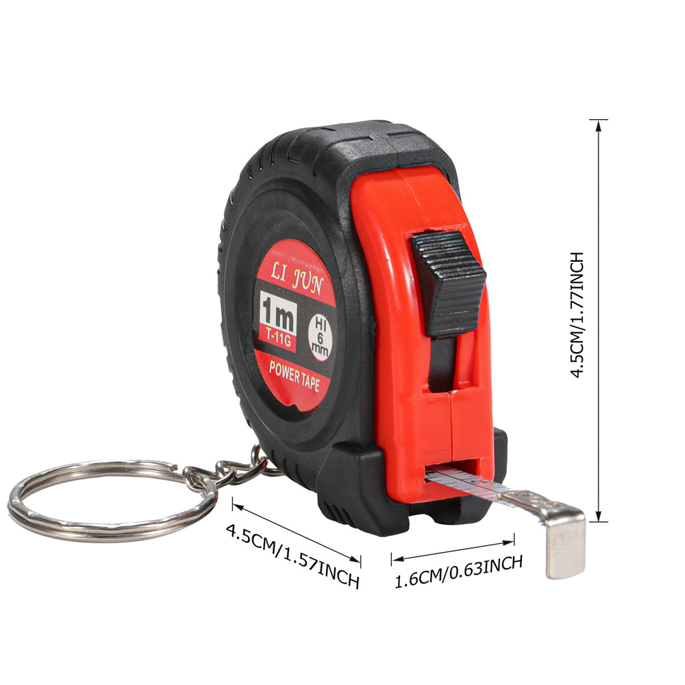 Car Key Rings Accessories Mini Pocket Ruler Tape Measure Keychain Retractable Size Metric1m Men Bulk Clasp Sholesale