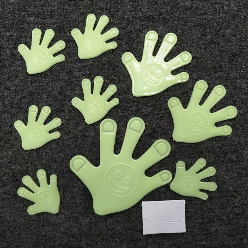 12pcs/bag Glow In the Dark Palm Luminous Stickers Glowing Toys Novel For Kids Children Light Fluorescent Party Glow Toy