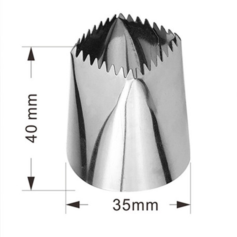 3Pc/1Pc Vierkante Hart Cake Tips Gebak Nozzle Icing Piping Nozzles Bico De Confeitar Fondant Cake decoreren Gereedschappen Bakvormen: 1pcs 32 teeth