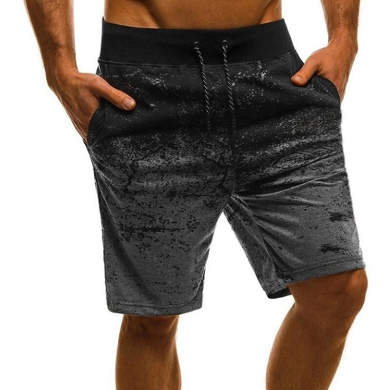 Träningshorts för män snabbtorkande fitness-sportshorts för män med fickor för män avslappnade shorts med dragsko: M / Djupgrå