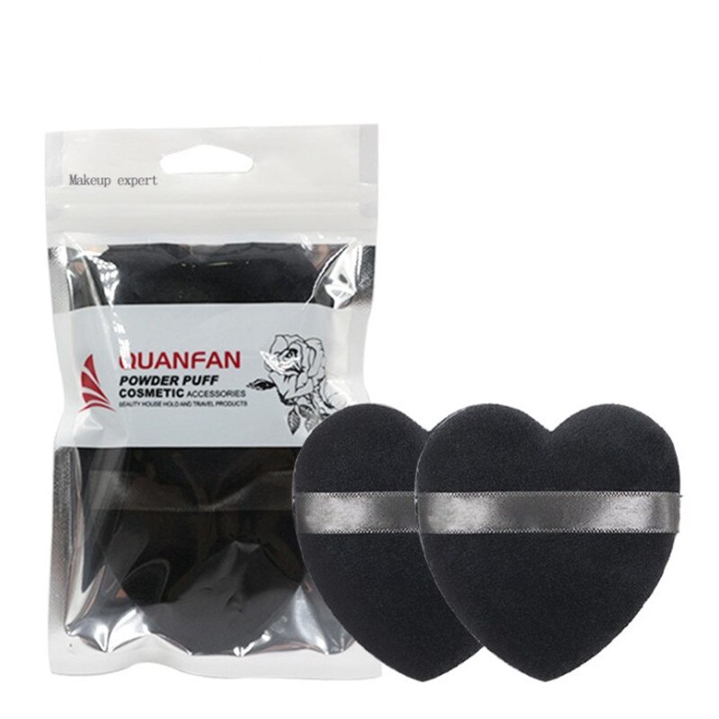 2pcs Heart Shape Facial Face Body Powder Foundation Puff Portable Soft Cosmetic Puff Makeup Foundation Sponge