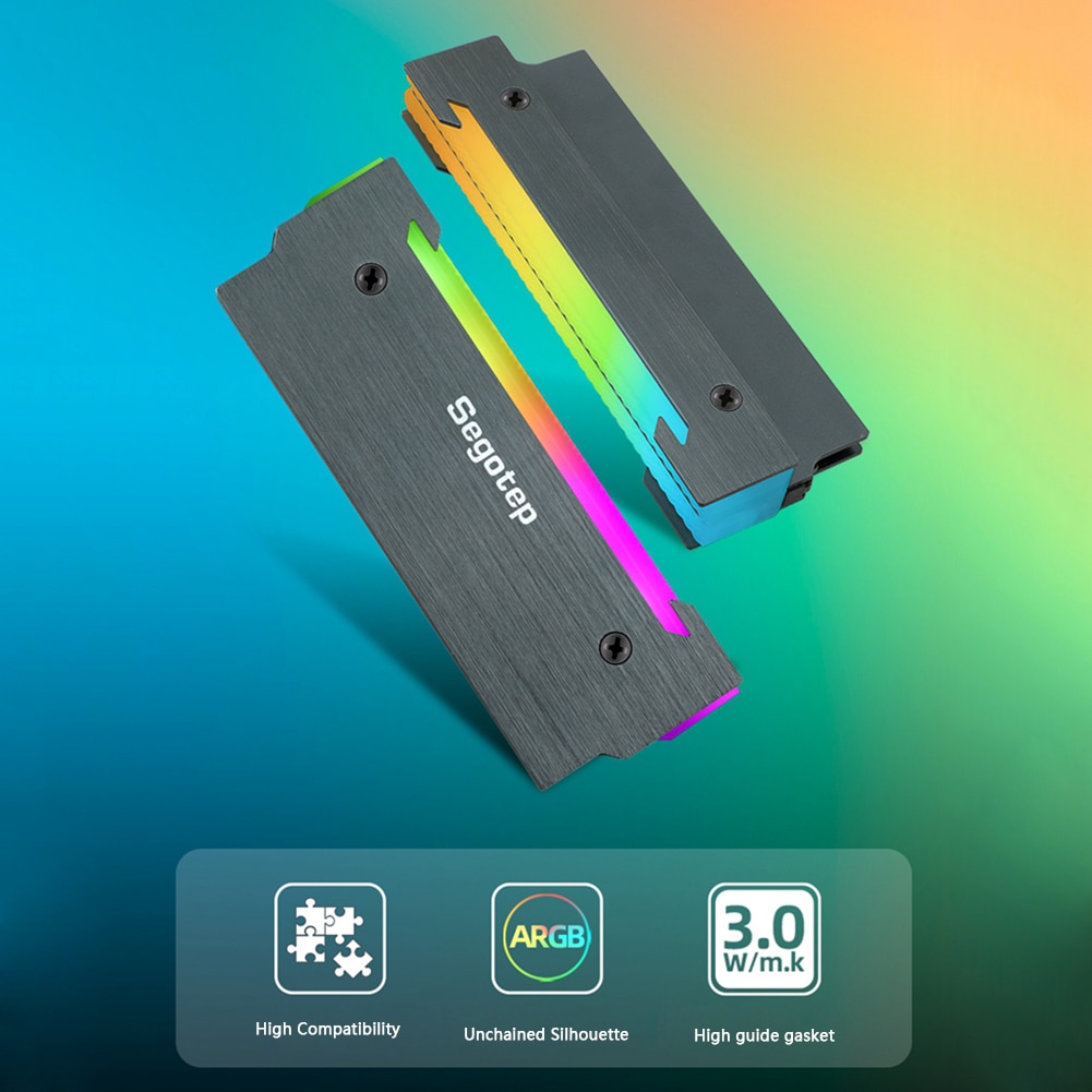 Segotep NC4 Memory Cooling Vest 5V 3Pin/SATA RAM Heatsink Cooler ARGB Aluminum Heat Dissipation Pad Radiator for Desktop