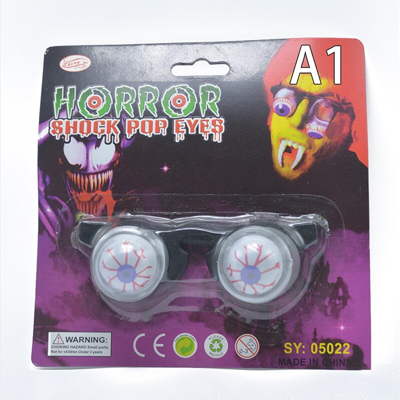 Halloween Lustige Persönlichkeit unheimlich Grusel Augapfel fallen Brille Persönlichkeit knifflig Streich Augen Witz Knebel Spielzeug: A1