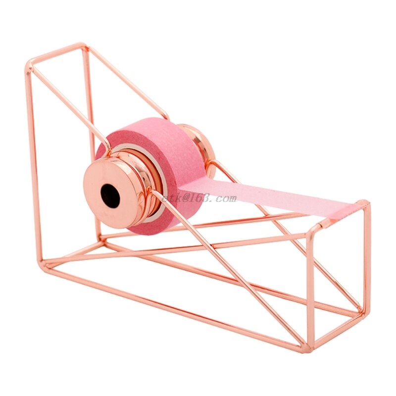 Rosa guld tejpskärare washi tejp lagring organisatör skärare brevpapper kontor tejp dispenser kontorsmaterial
