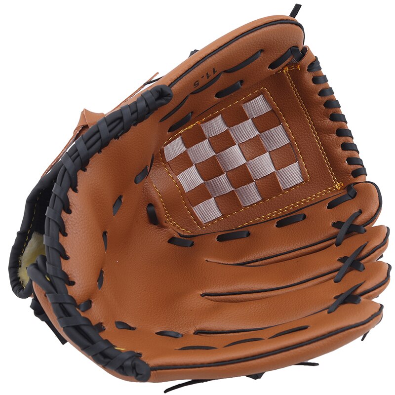 Outdoor Sport Bruin Pvc Baseball Catcher Handschoen Softbal Praktijk Levert Maat 9.5/10.5/11.5/12.5 Linkerhand voor Volwassen Training: brown / 12.5