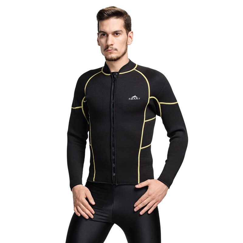 SBART 1 pieza 3MM Zip Up traje de neopreno chaqueta de buceo para hombres traje de baño de manga larga surf ropa de navegación DCO