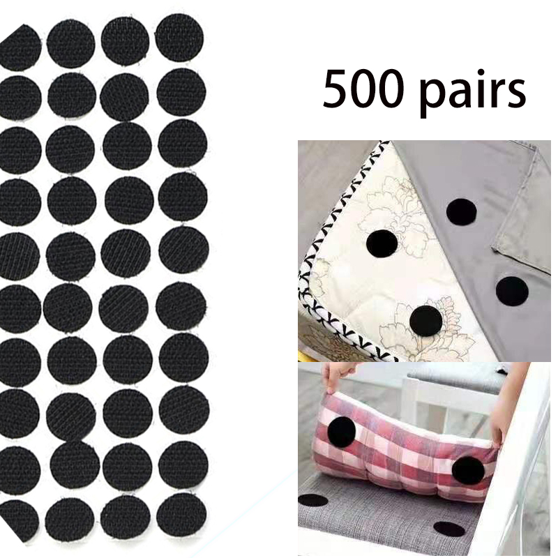 500 Pairs Zelfklevende Sluiting Dots Huishoudelijke Antislip Sticker Haken En Lussen Sofa Tapijt Fastener Lijm