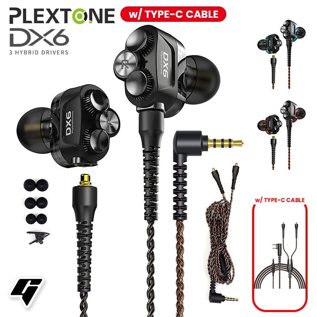 Dx6 afneembare sport oordopjes, combineerbare bluetooth oordopjes type c, bekabelde in-ear oordopjes met stereobas voor huawei xiaomi