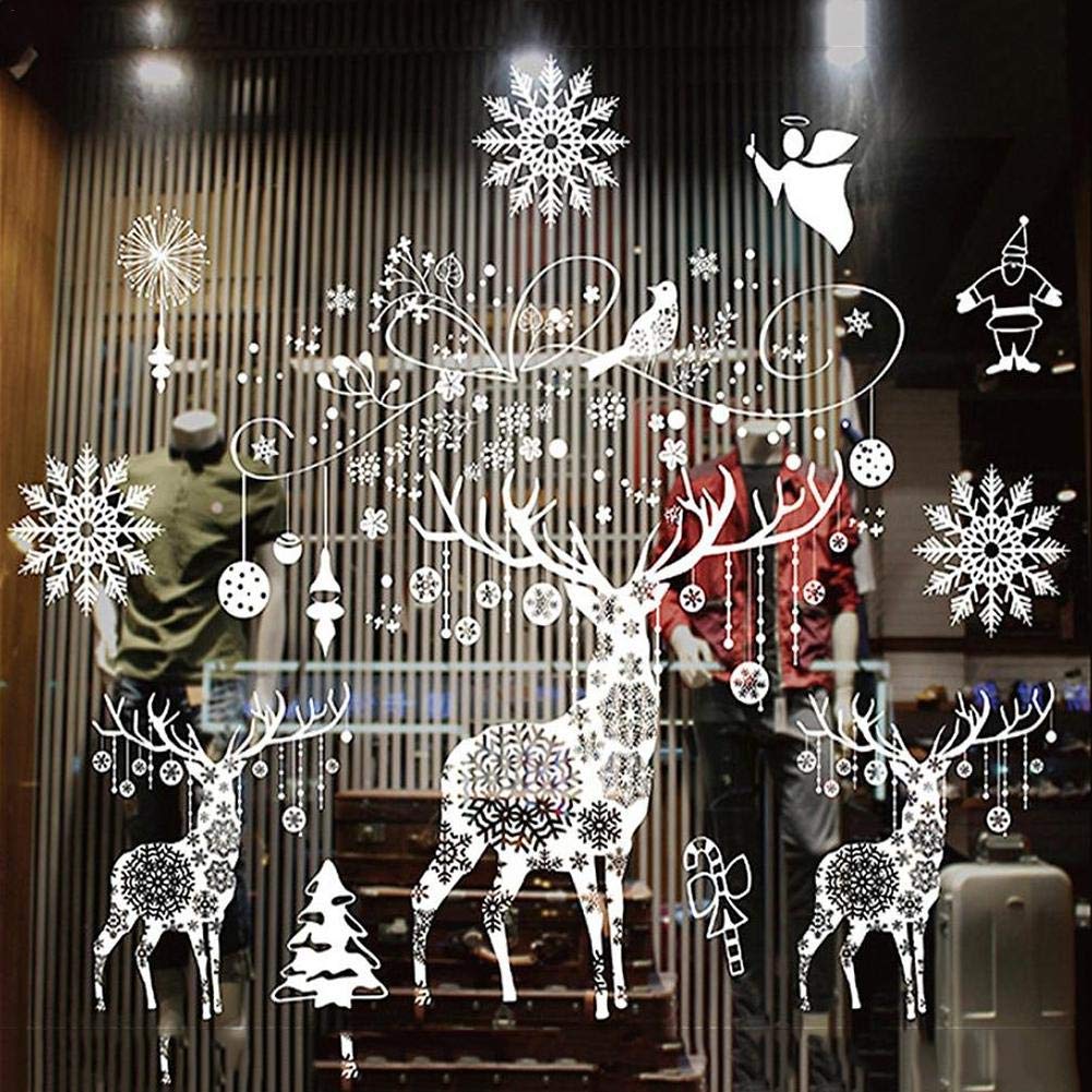 Brand Christmas Window Stickers Static Electricity White Sticker For Home Showcase Decor Removable: XD02