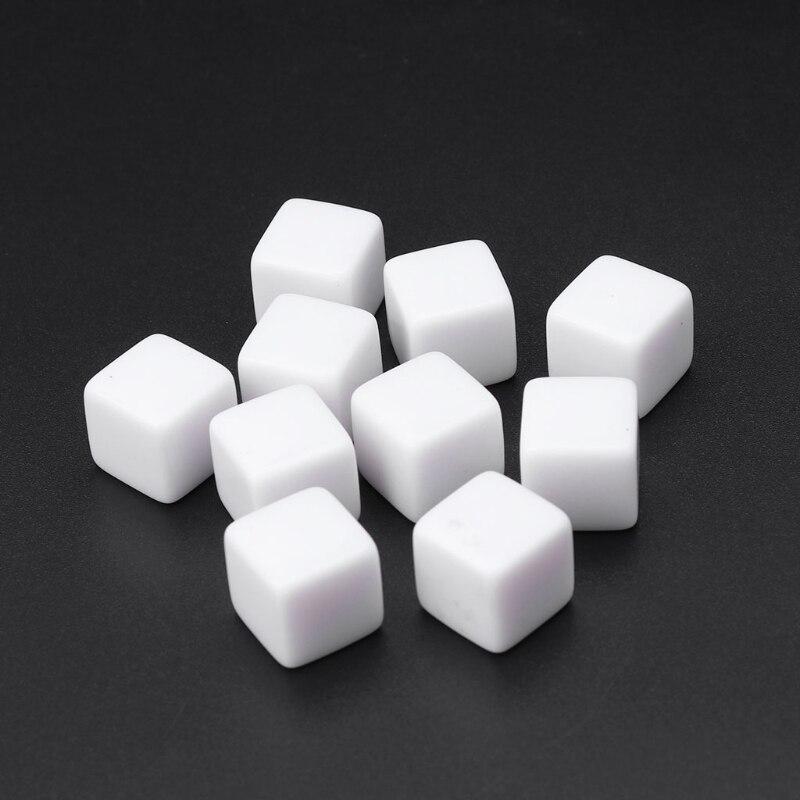 Ootdty 10 stk 14mm akrylblanke terninger 6- sidig fest familie diy søle utskrift barneleker
