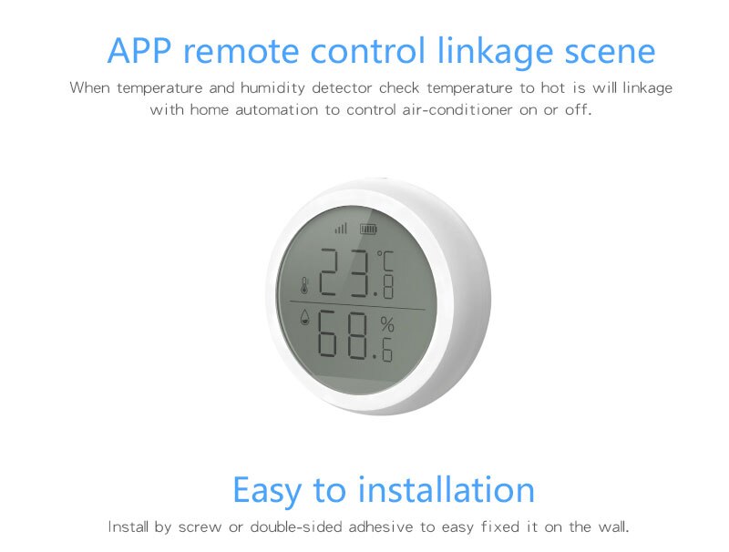 ELEOPARD Smart home Tuya Zigbee Temperature Humidity Sensor High Accuracy T&H Sensor Work with Gateway Hub with display
