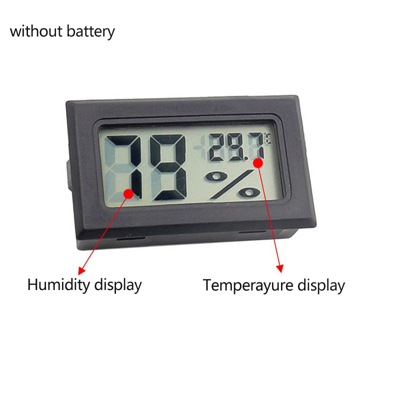 Household Mini LCD Digital Thermometer Hygrometer Fridge Temperature Humidity Meter Detector Indoor Thermometer: black