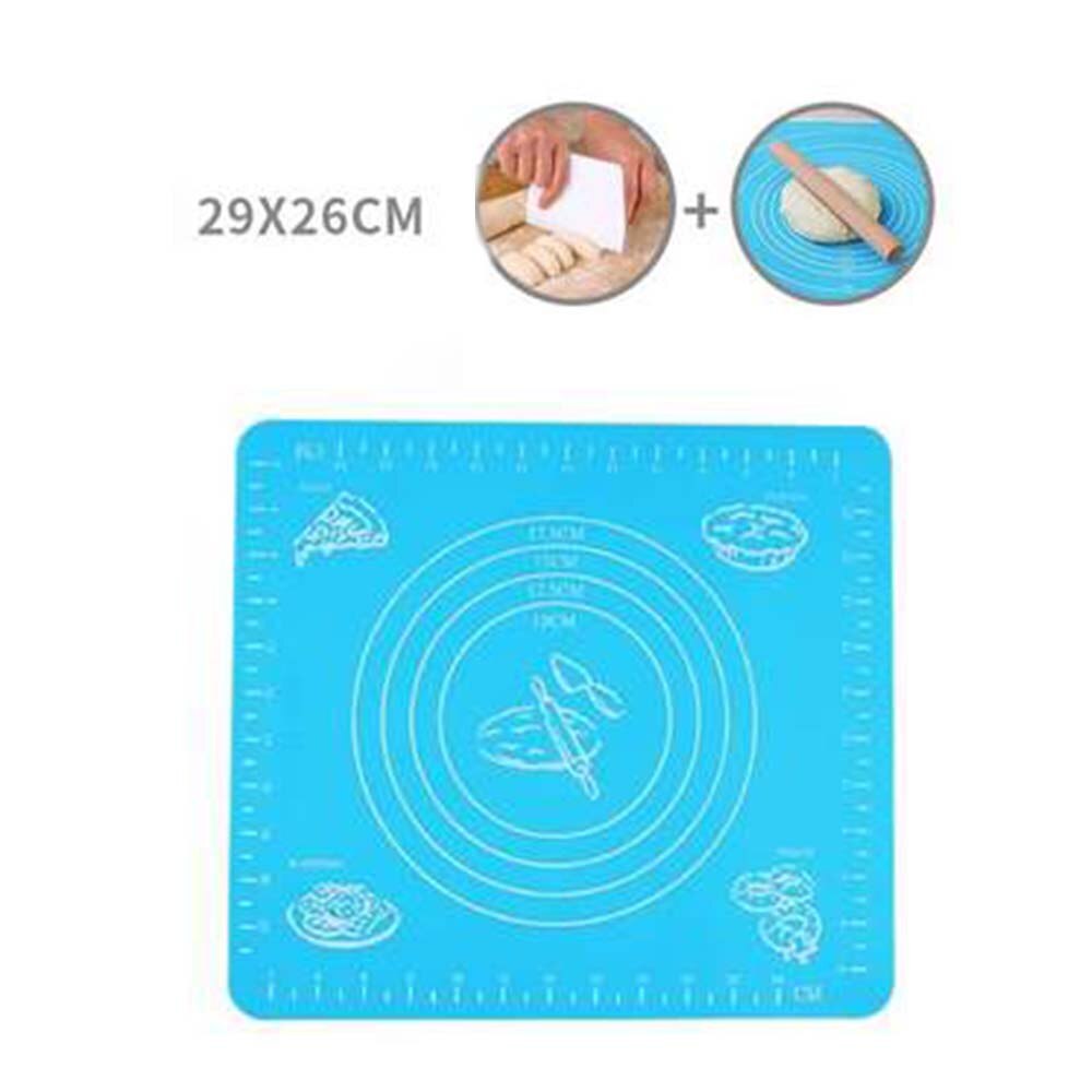 Pastry Rolling Mat Kitchen Tool Cake Pizza Pie Biscuit Oven Non Stick Pad: Blue