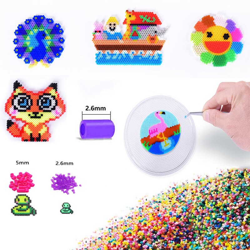 2.6mm Mini Hama koraliki koraliki do łączenia zestaw puzzle zabawki 24 48 72 kolor Hama koraliki Diy puzzle wysokiej jakości Handmade prezent zabawka dla dzieci
