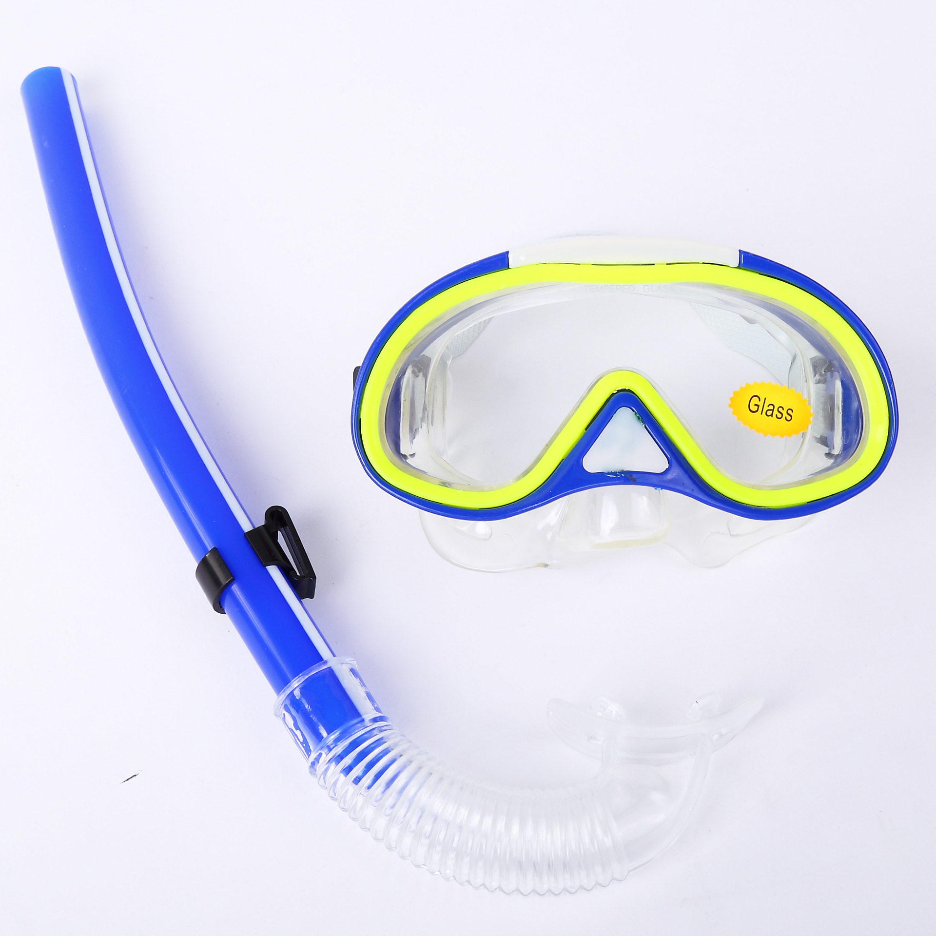 Adult Diving Gear Swimming Goggles Tempered Glass Diving Glasses Snorkel Set Adult Snorkel Set Diving Equipment: Blue