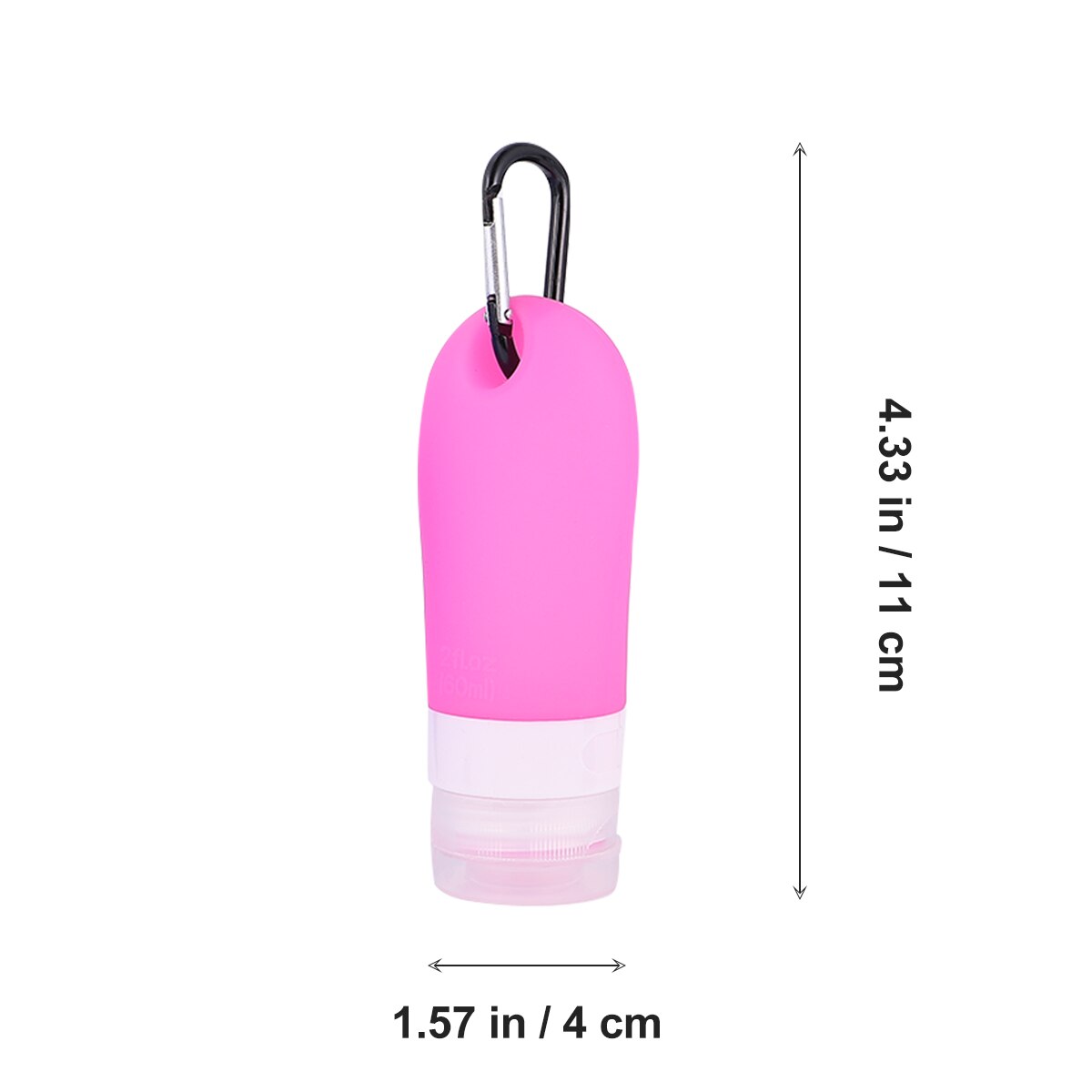 7pcs Silicone Travel Bottles Refillable Squeezable Bottles PVC Travel Bag Keychains (3PCS Bottles 1PC Bag 3PCS Keychains)