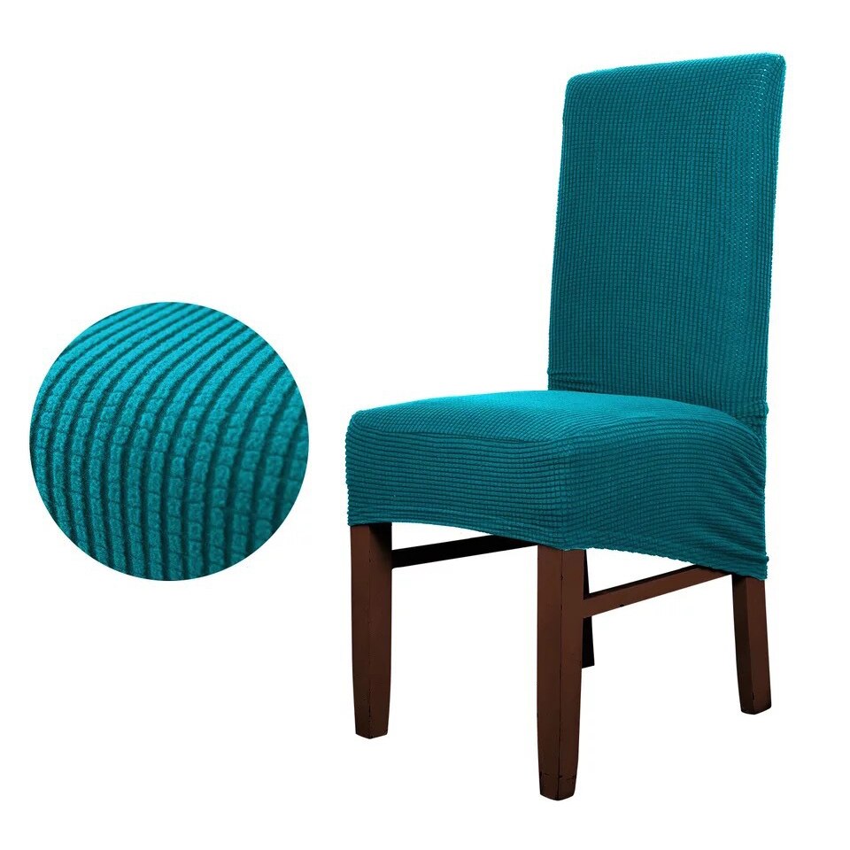 Polyester gitter stolebetræk lang ryg europa stil sæde stole betræk til restaurant hotel fest banket ryg højde 55-70cm: Mørkegrøn