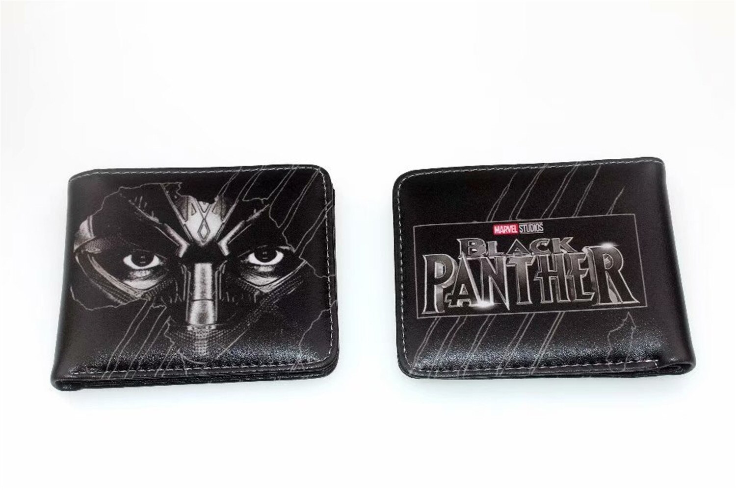 Noir panthère hommes femmes portefeuille en cuir synthétique polyuréthane porte-monnaie unisexe portefeuilles ID/crédit porte-carte: 3