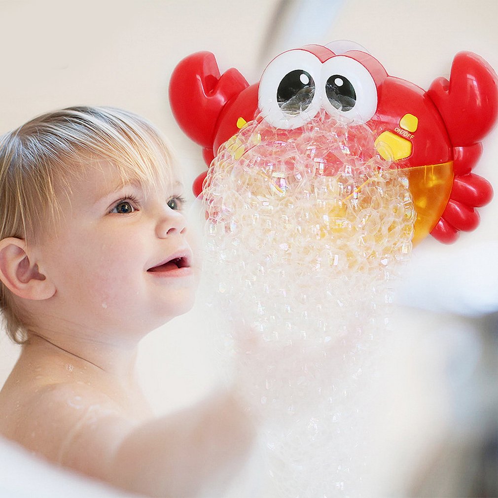 Elektrische Krab Bubble Machine Bad Bubble Maker Licht Muziek Babybadje Zeep Machine Speelgoed Zwemmen Blower Speelgoed Water Plezier Voor kids