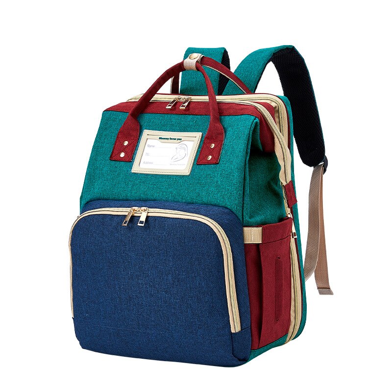 Baby Luier Tas Rugzak Waterdicht Moederschap Mummie Zak Wandelwagen Nappy Baby Tas Voor Mama Grote Capaciteit Wetbag Handtassen: green blue