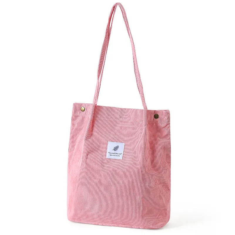 Bolso de hombro de pana Canva, bolso de mano artístico versátil transfronterizo, , portador de campus de estilo coreano: Azul marino