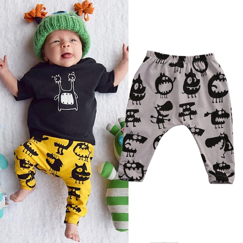 Toddler Infant Kids Baby Boy Girl Harem Long Pants Cartoon Animals Trousers Pant Bottom 0-3Y