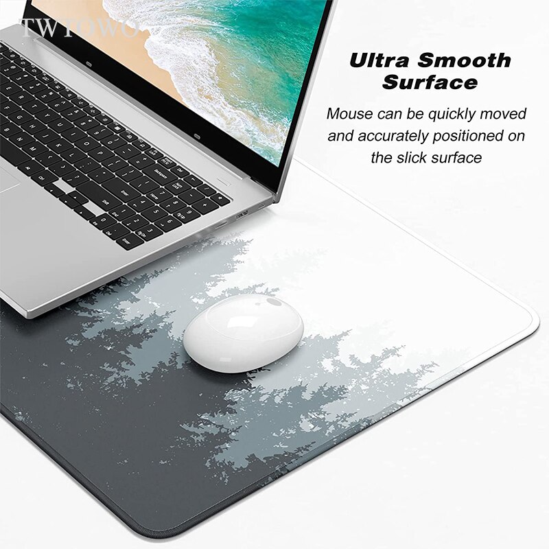 Grey Forest Trees Mouse Pad Gaming XL Computer Large Mousepad XXL keyboard pad Natural Rubber Anti Slip Soft Mouse Mat
