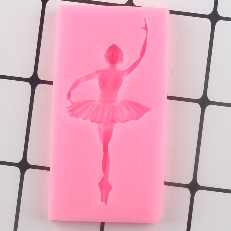 3D bailarina de Ballet moldes de silicona para cupcakes para niñas Fondant molde para tarta DIY herramientas de decoración moldes de goma de Chocolate de arcilla caramelo