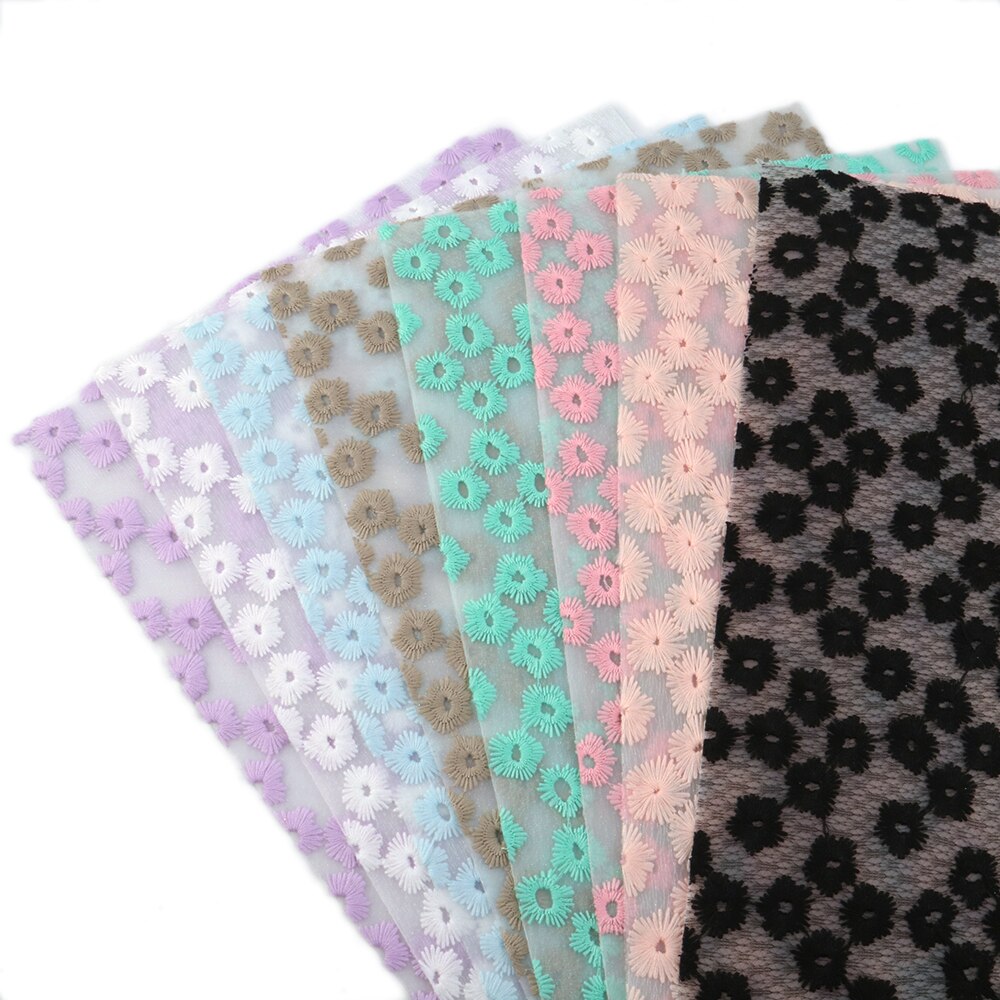 20*34cm Color sólido bordado flor gelatina cuero sintético para proyectos de bolsos hechos a mano DIY, 1Yc8087