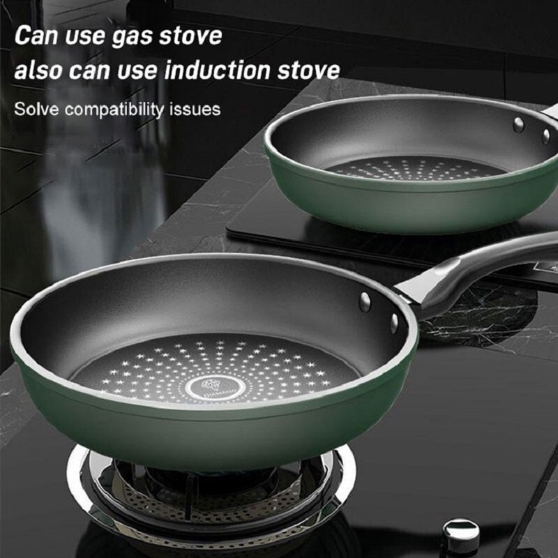 Smokeless kitchen wok 28cm honeycomb non-stick pan stainless steel wok anti-scalding handle with lid kitchen antibacterial wok