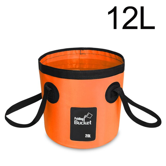 12L 20L Outdoor Waterdichte Water Zakken Vissen Opvouwbare Emmer Multifunctionele Draagbare Emmer Water Container Opslag Carrier Bag: Orange 12L