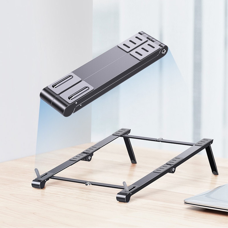 Miccgin aluminium mini-laptopständer für mobiltelefon, magisch, faltbar, macbook pro air, notebook, iphone, handy-tablet-halter, schreibtisch