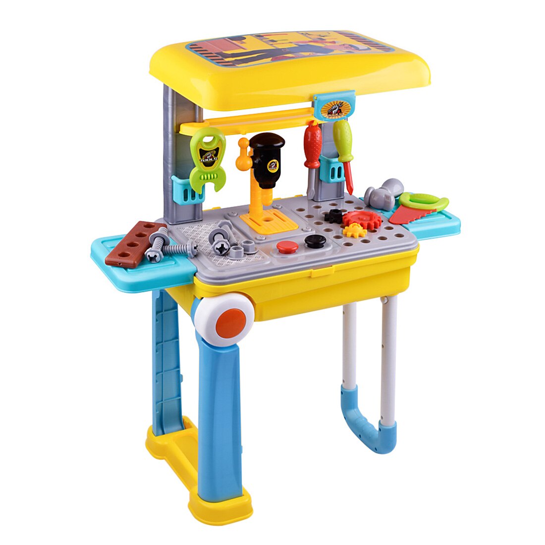 23 Stks/set Kinderen Jongen Speelgoed Plastic Simulatie Reparatie Werkbank Kit Pretend Toolbox Opvouwbare Koffer Speelgoed Pretend Play Tool Speelgoed: Default Title
