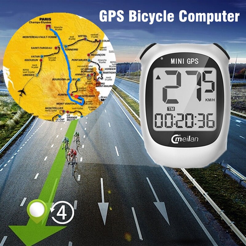 Meilan Gps Fietscomputer Draadloze Fietscomputer IPX6 Waterdichte Navigatie Minibicycle Snelheidsmeter Kilometerteller Met Lcd-scherm