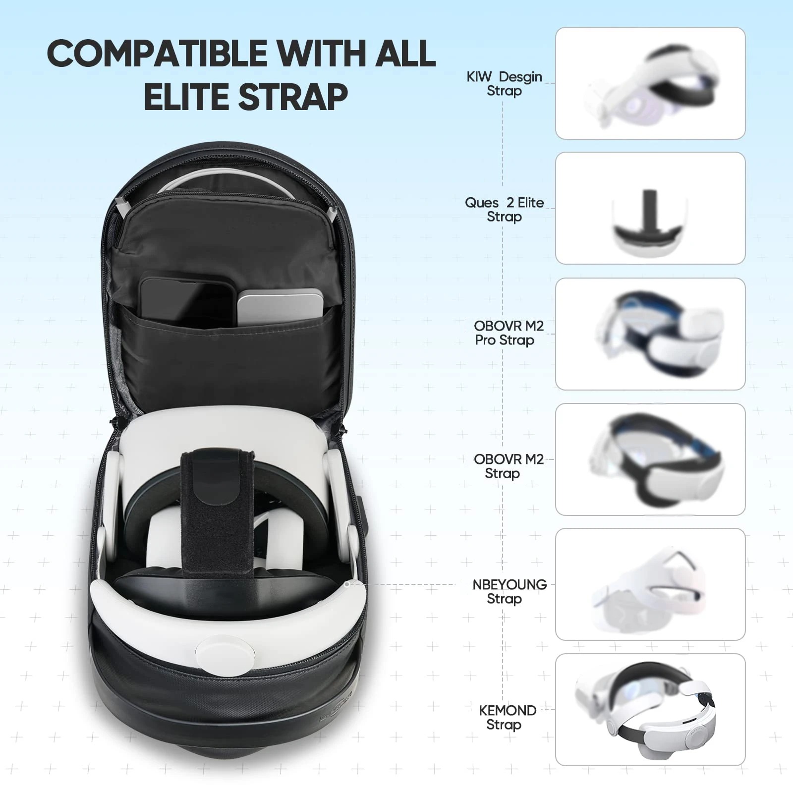 Estuche de transporte VR para Meta Quest 3 Elite, mochila cruzada con correa, bolsa de almacenamiento de viaje para accesorios Oculus Quest 2 Pico 4