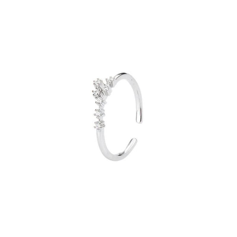 925 prata esterlina pino feminino estilo fresco e simples incrustado com pedra preciosa 12 constelações único anel