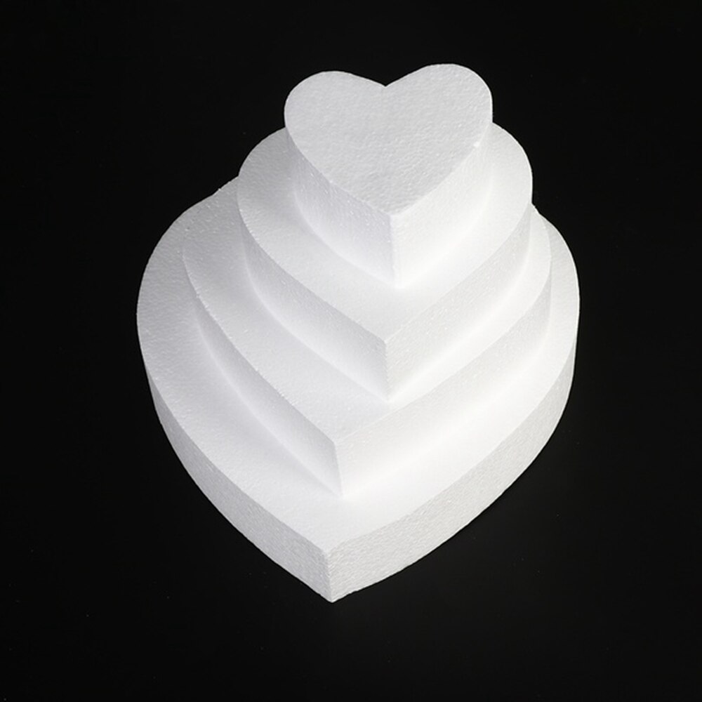Diy bryllup dekorationer dummy kage skum form polystyren styrofoam praksis model hjerteformet
